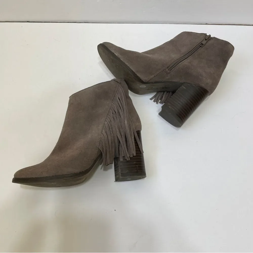 ARTURO CHANG REIDEN FRINGE ANKLE BOOTS‎ IN BROWN LEATHER